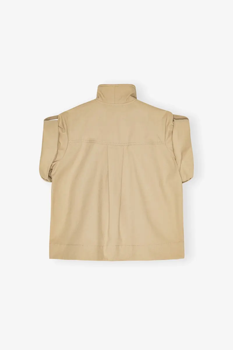 Beige stretchblus i bomull