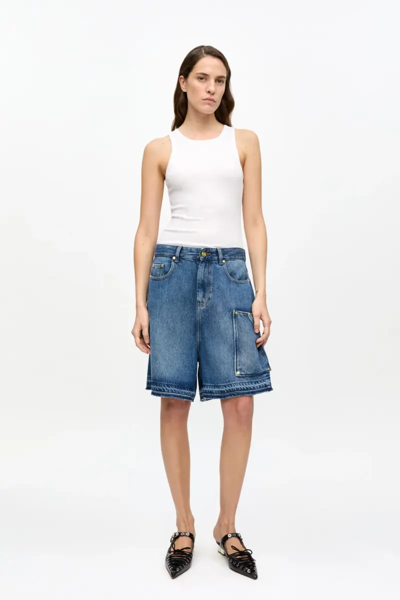 Blå denimshorts
