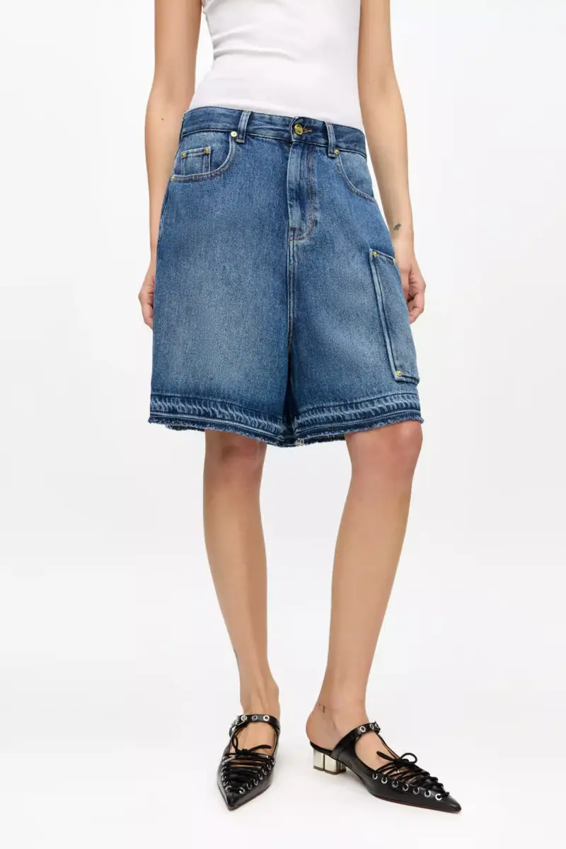 Blå denimshorts