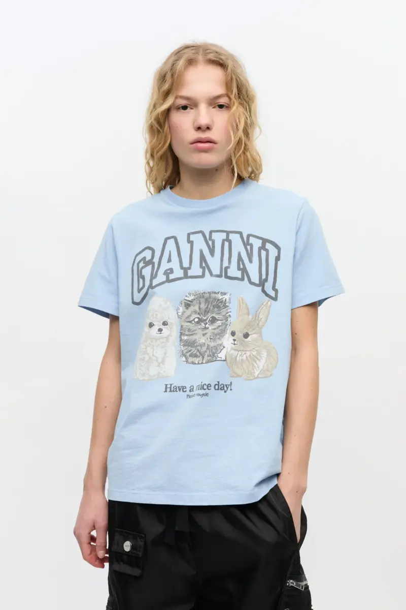 Blå T-shirt med djurmotiv