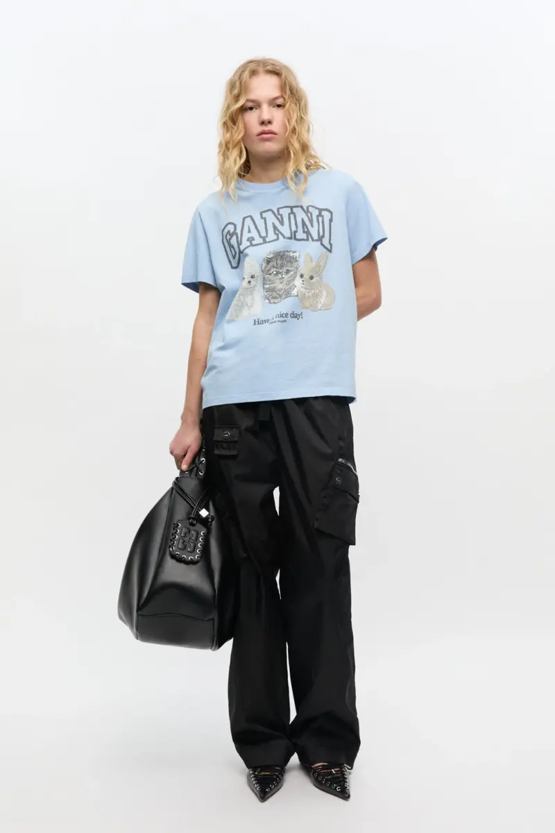 Blå T-shirt med djurmotiv