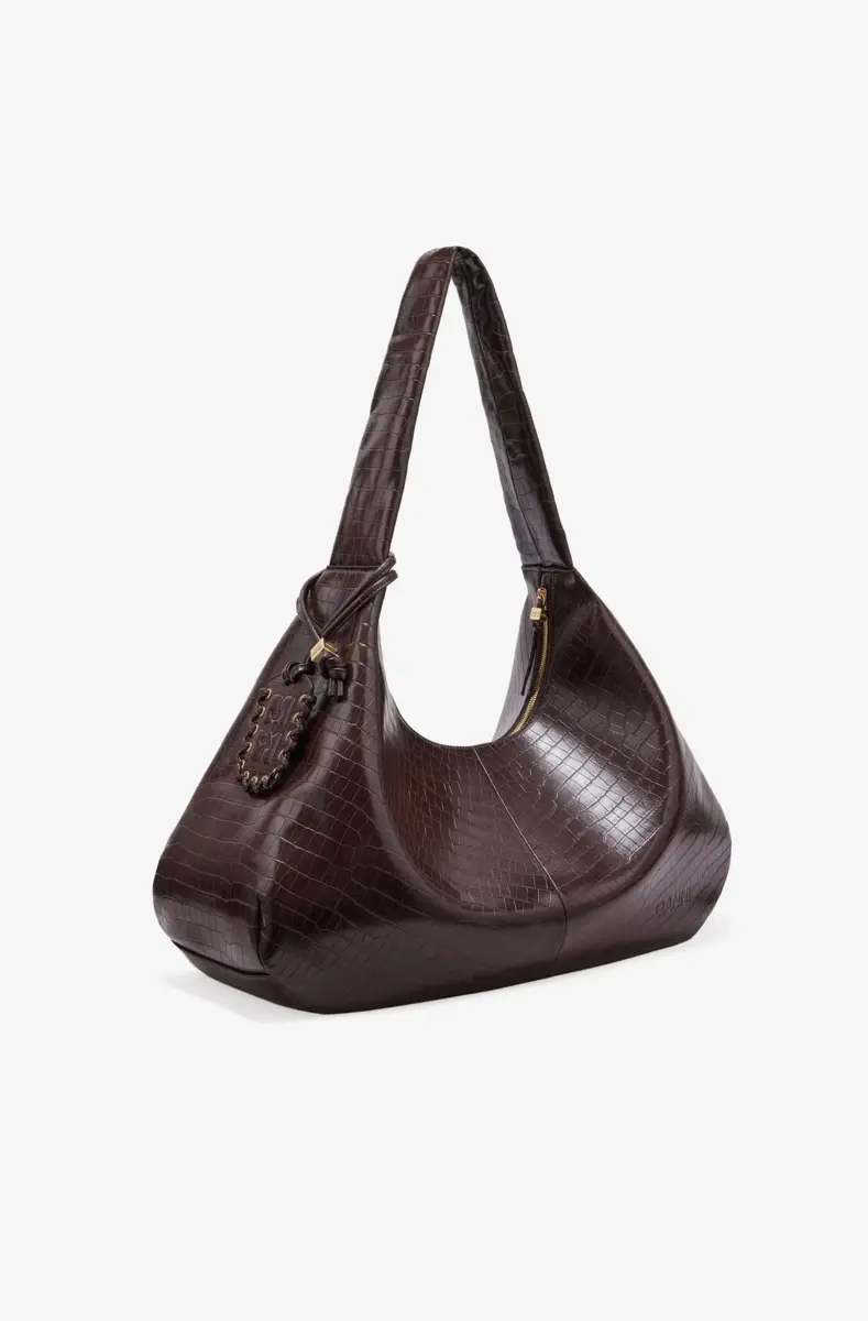 Brun Croco XXL Hobo-väska