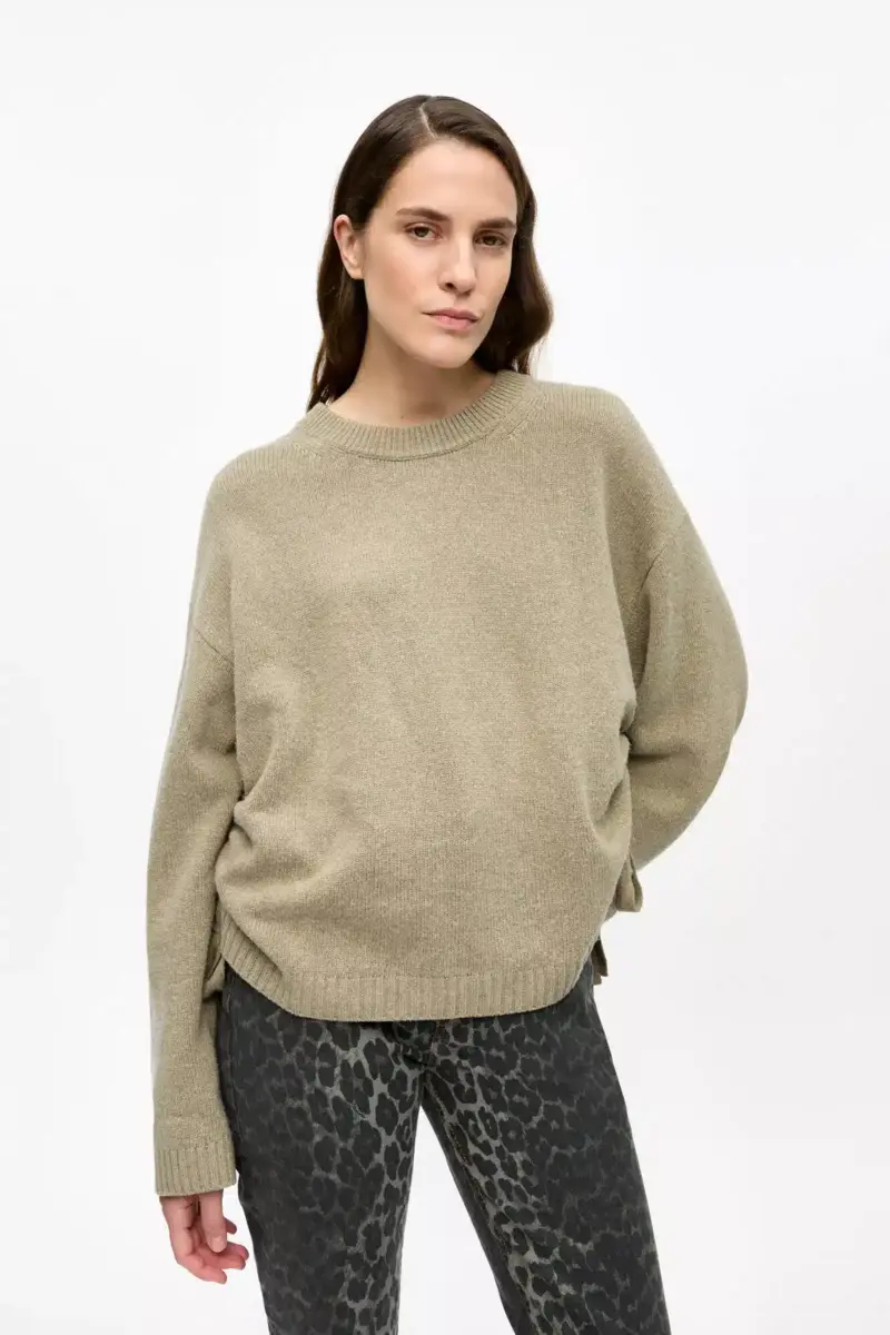 Brun oversized tröja i ullblandning