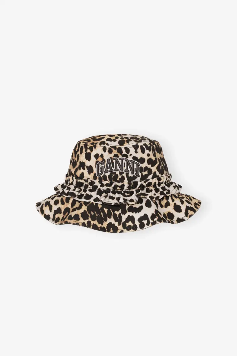 Bucket hat med leopardmönster