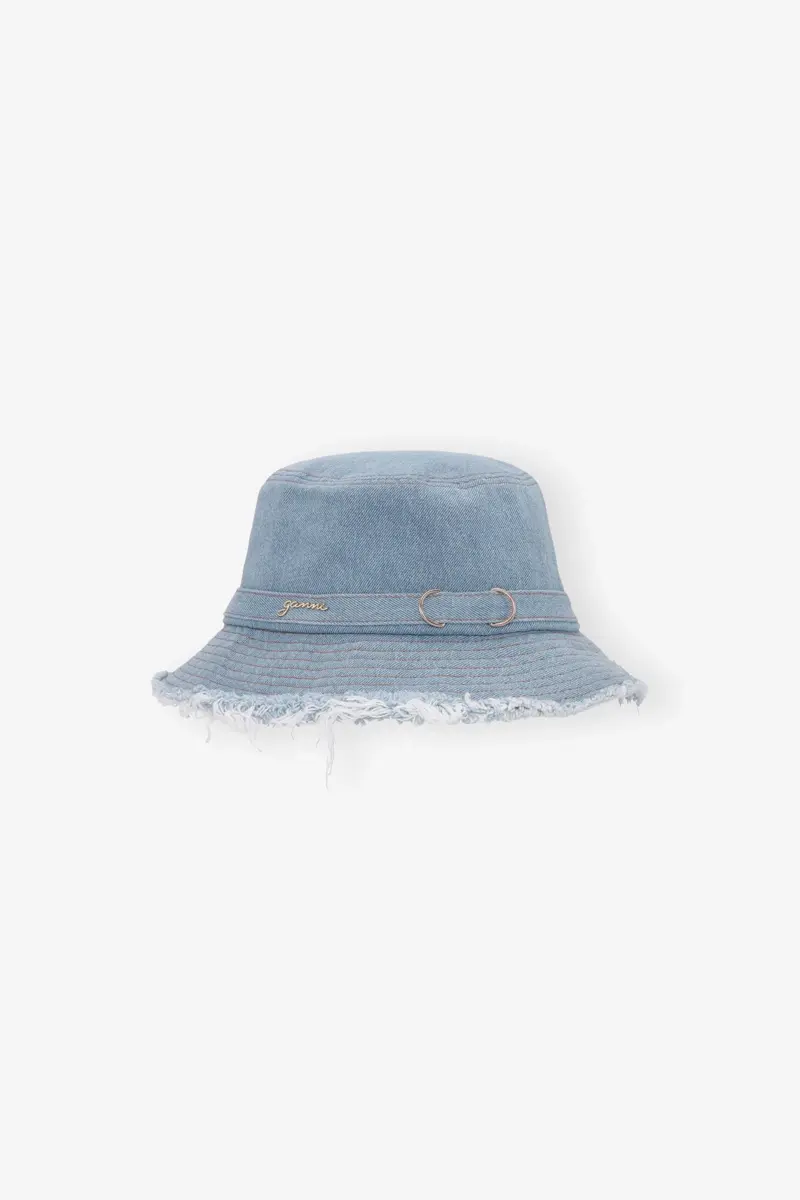 Denim-bucket hat