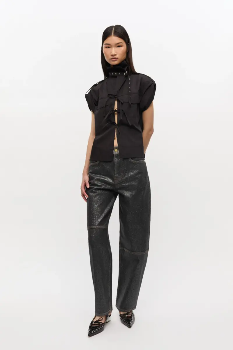 Glittrande jeans med folie