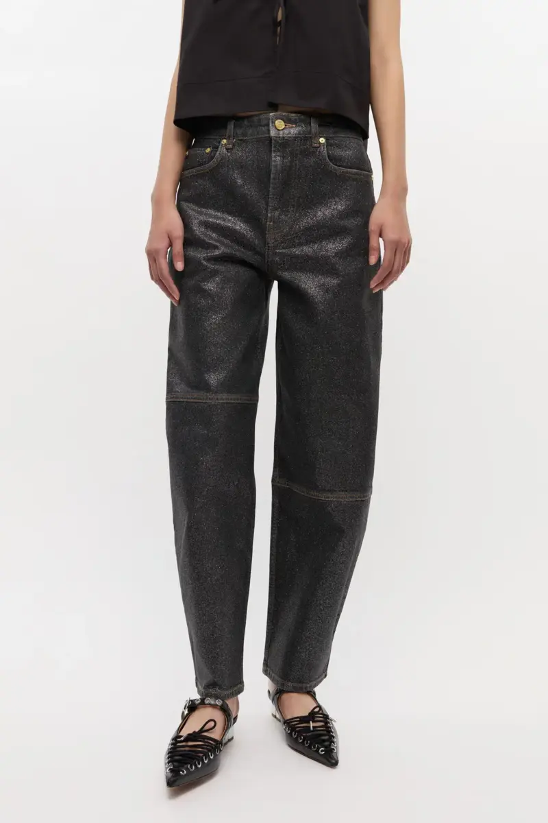 Glittrande jeans med folie