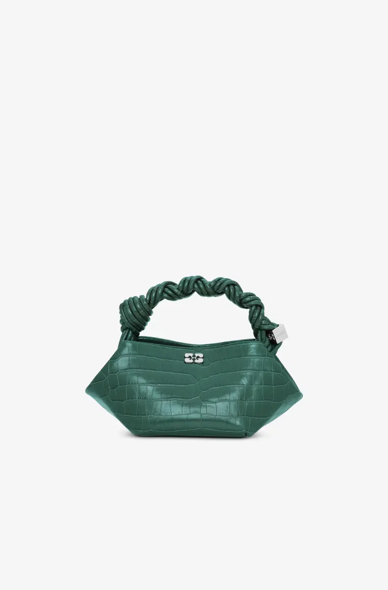 Grön Croco Patent Mini GANNI Bou-väska