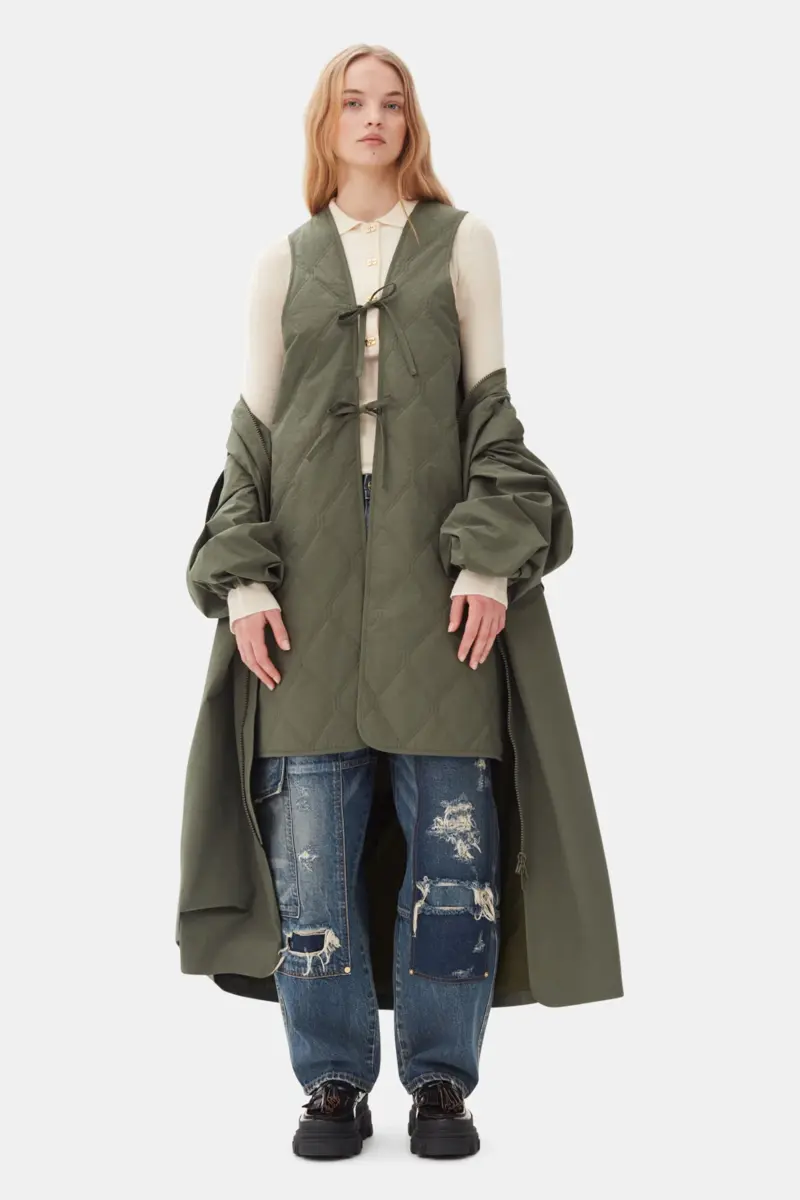 Grön oversized kappa i tech seersucker Grön oversized kappa i tech seersucker