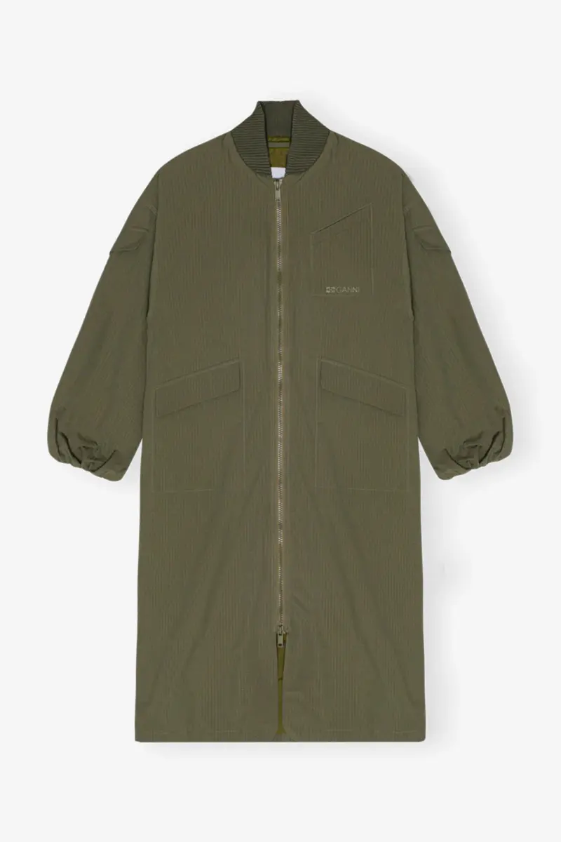 Grön oversized kappa i tech seersucker Grön oversized kappa i tech seersucker