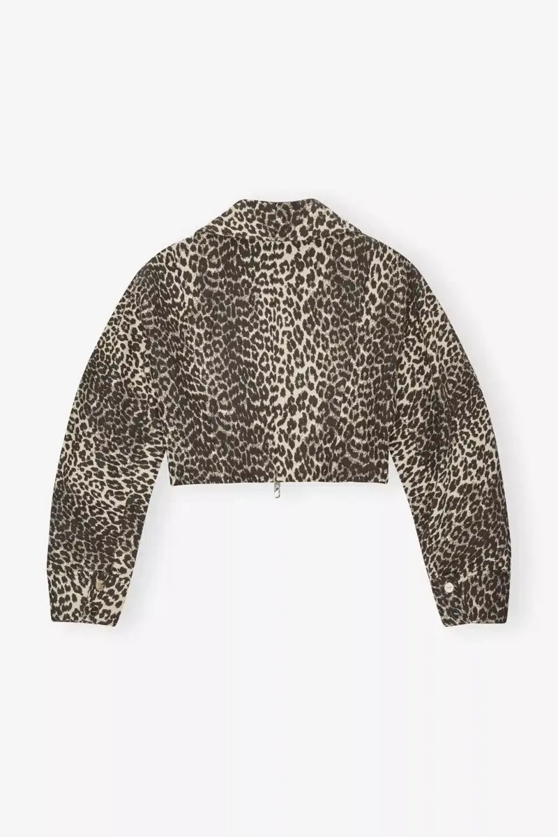 Kort jacka med leopardmönstrade ärmar Kort jacka med leopardmönstrade ärmar