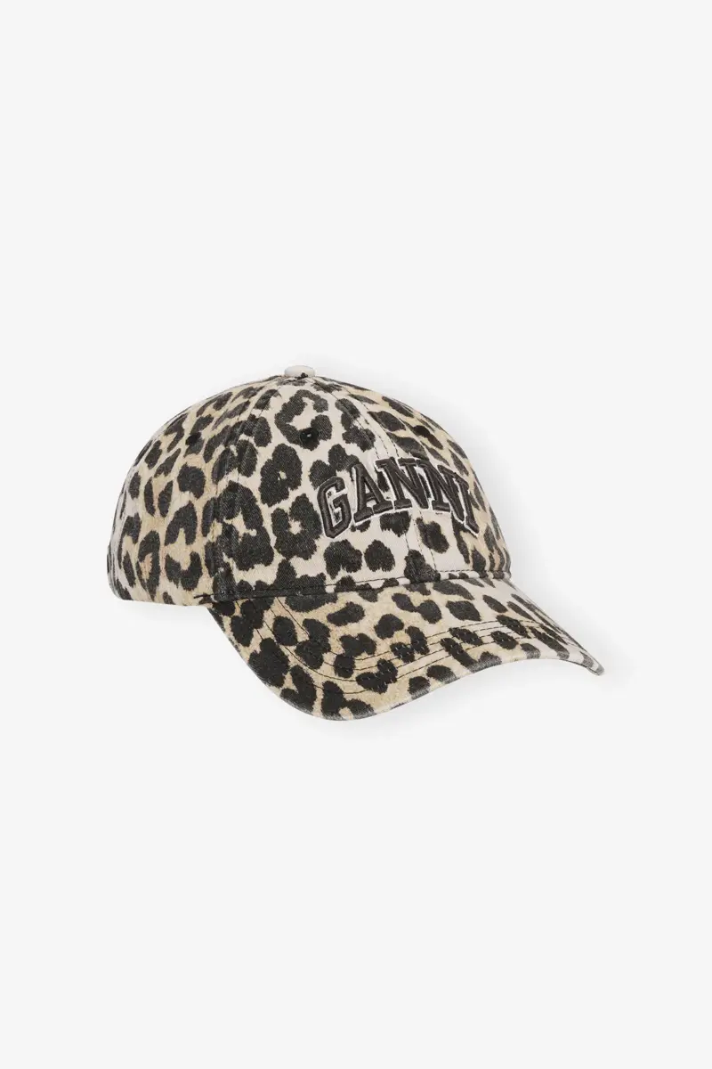 Leopardmönstrad canvas-keps