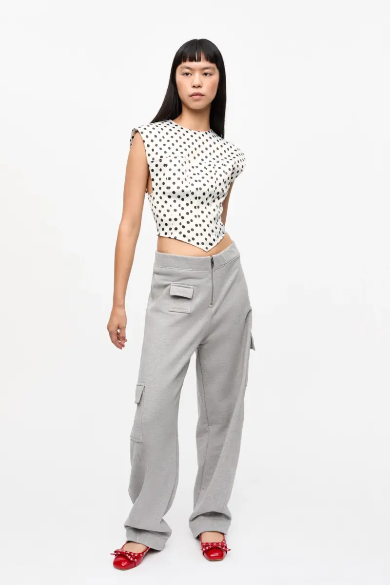 Polka-dot-blus i satin Polka-dot-blus i satin