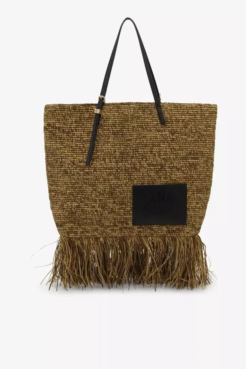 Raffia tote med fransar