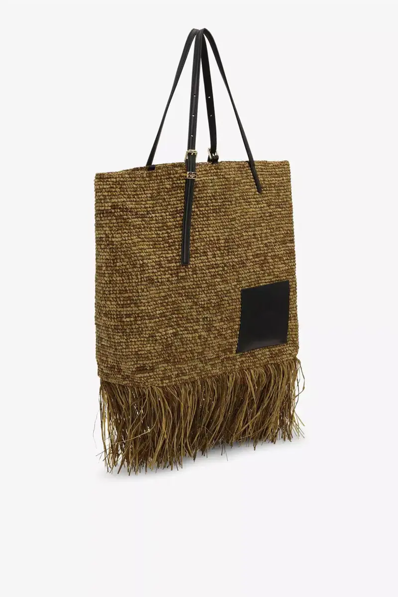 Raffia tote med fransar