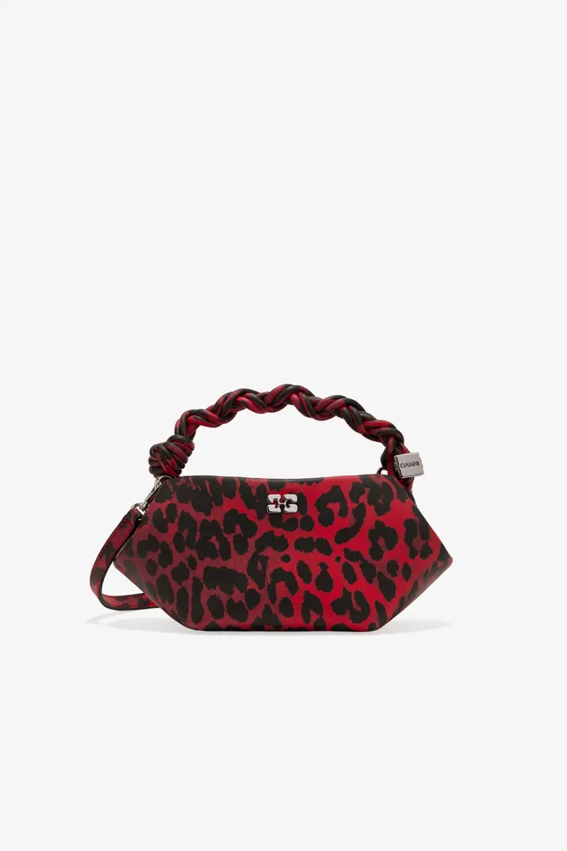 Röd leopard Mini GANNI Bou-väska