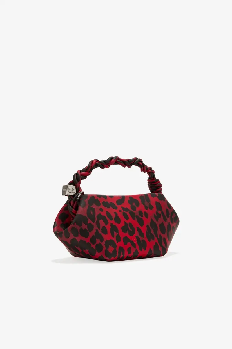 Röd leopard Mini GANNI Bou-väska
