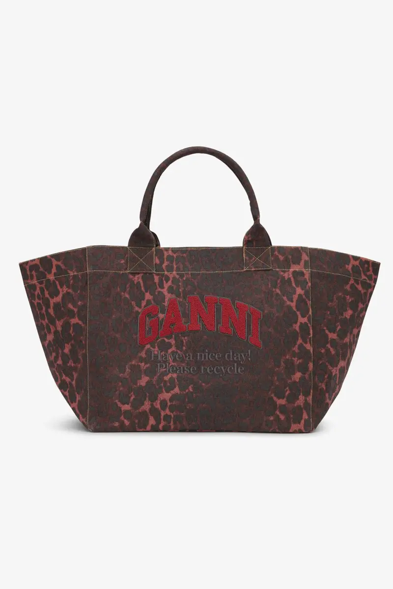 Röd leopard XXL-väska