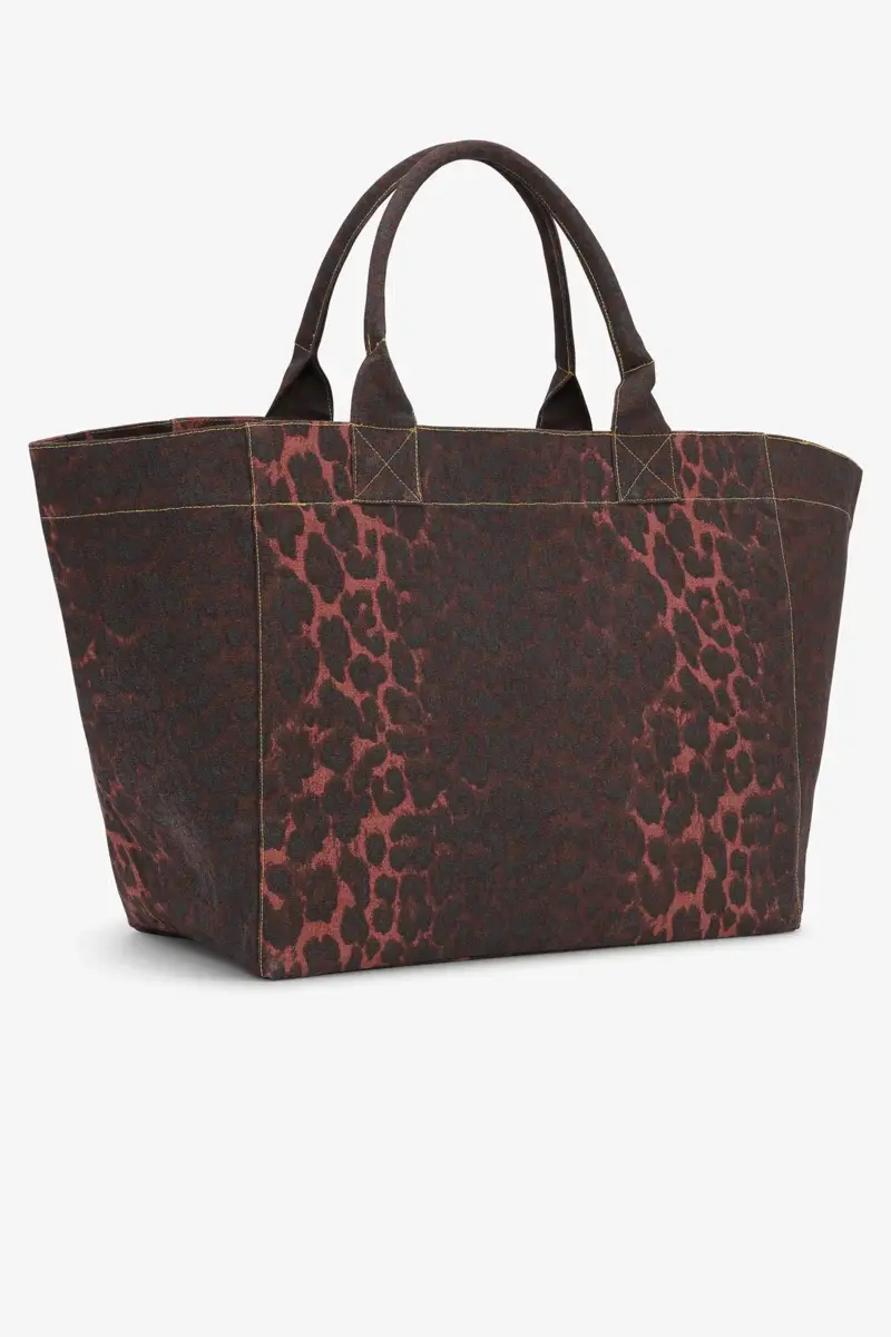 Röd leopard XXL-väska