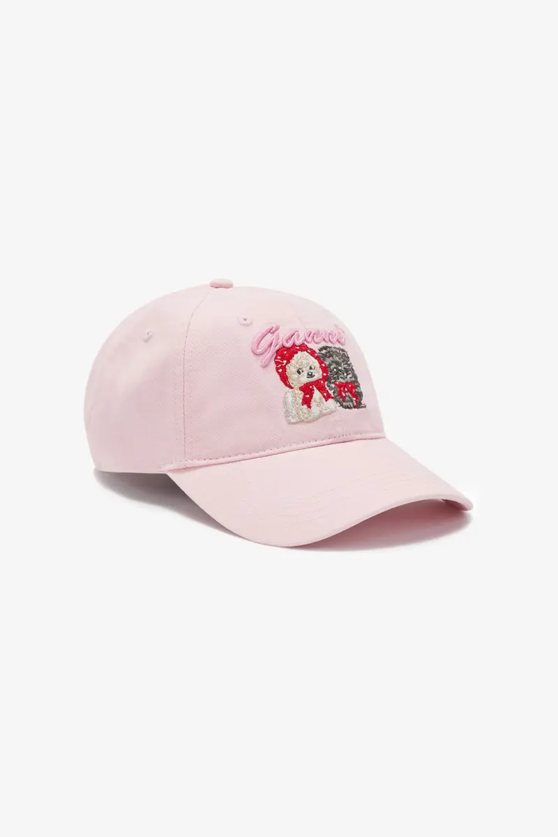 Rosa canvas-keps med djurmotiv