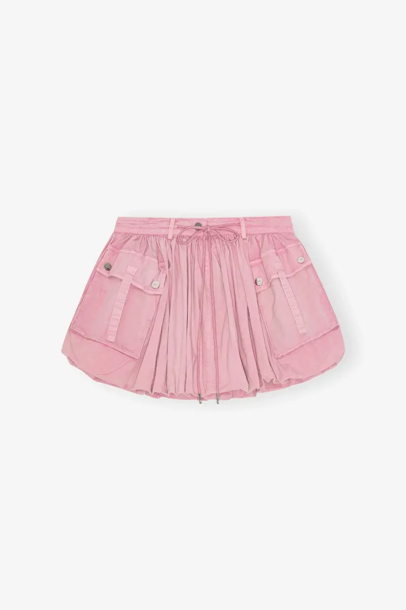Rosa tvättad minibubbelkjol