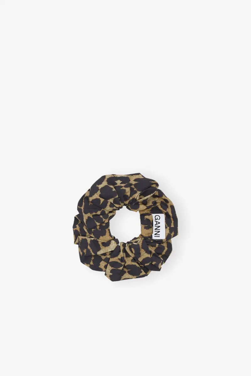 Scrunchie i bomull med leopardmönster