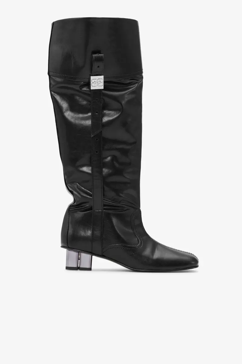 Slouchy knäboots i svart