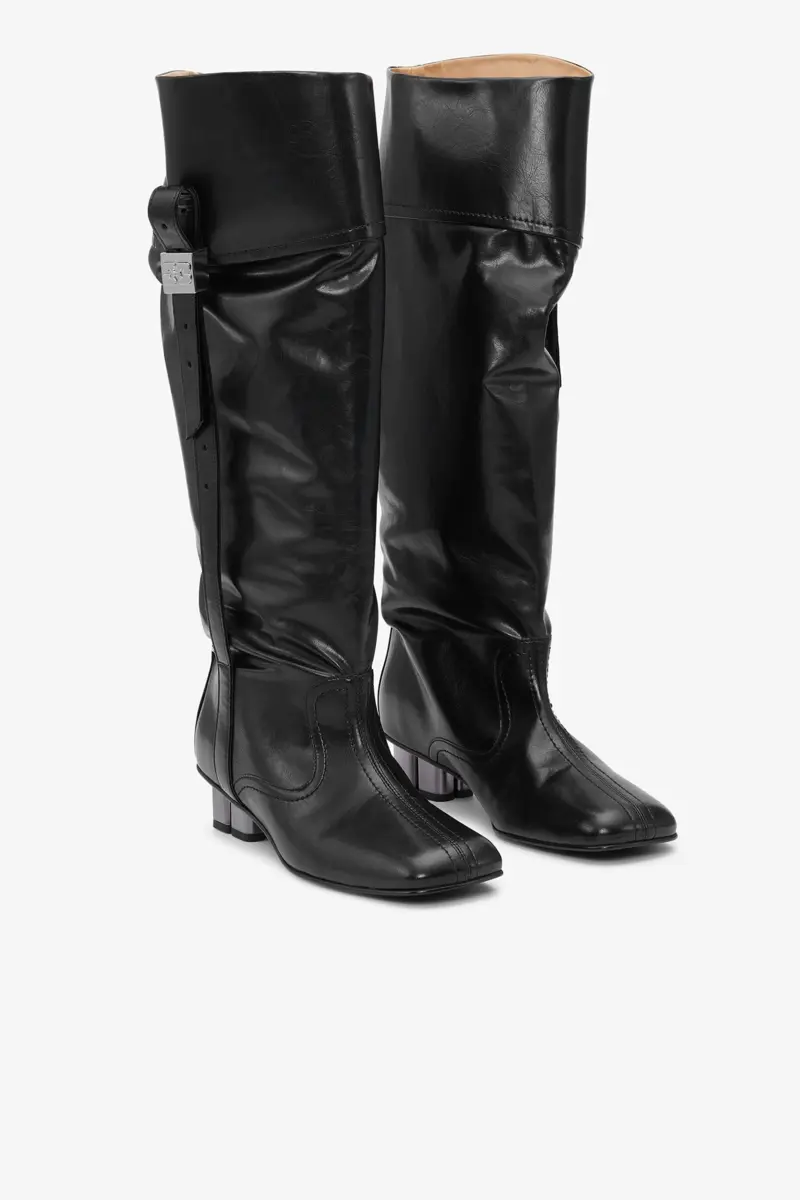 Slouchy knäboots i svart