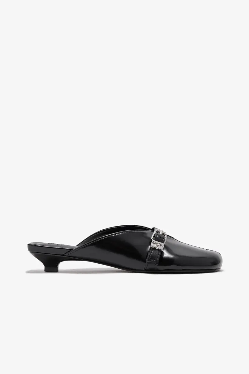 Sue Kitten Heel Mules i svart Sue Kitten Heel Mules i svart