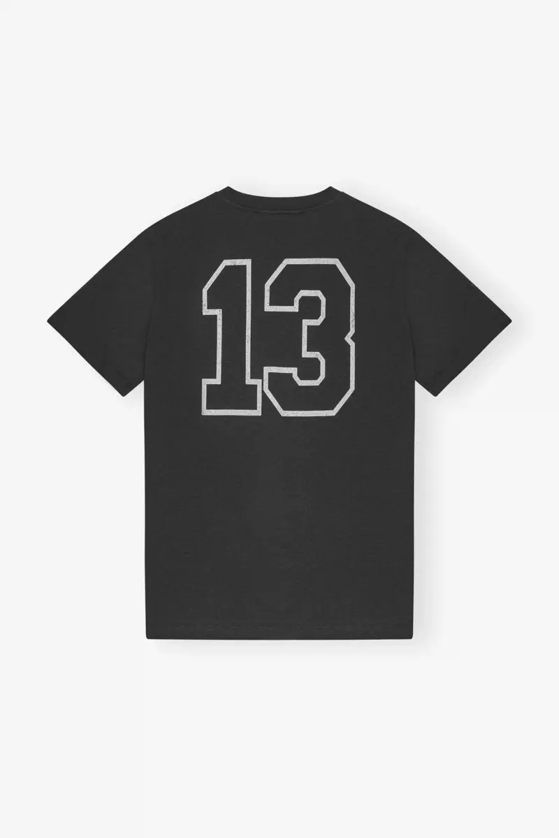 Svart, avslappnad T-shirt i bomull Svart, avslappnad T-shirt i bomull