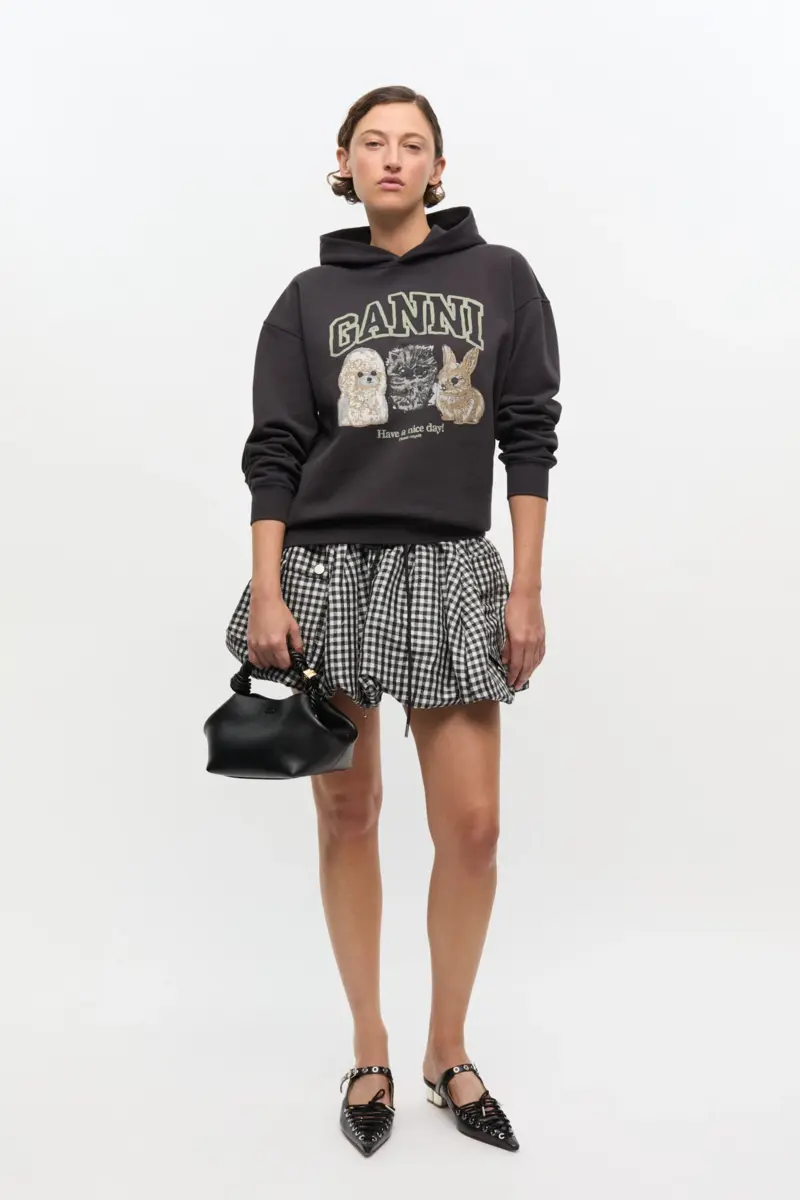 Svart hoodie med djurmotiv