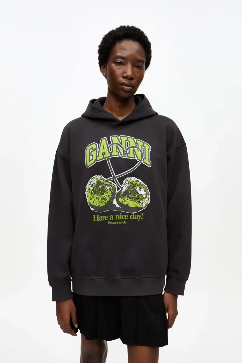 Svart Isoli Cherries Oversized Hoodie