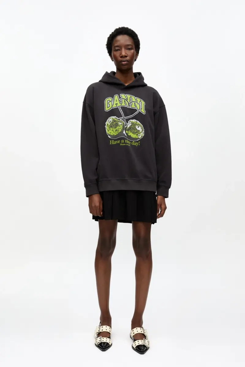 Svart Isoli Cherries Oversized Hoodie