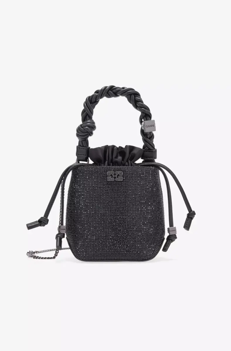 Svart Mini GANNI Bou Bucket Bag