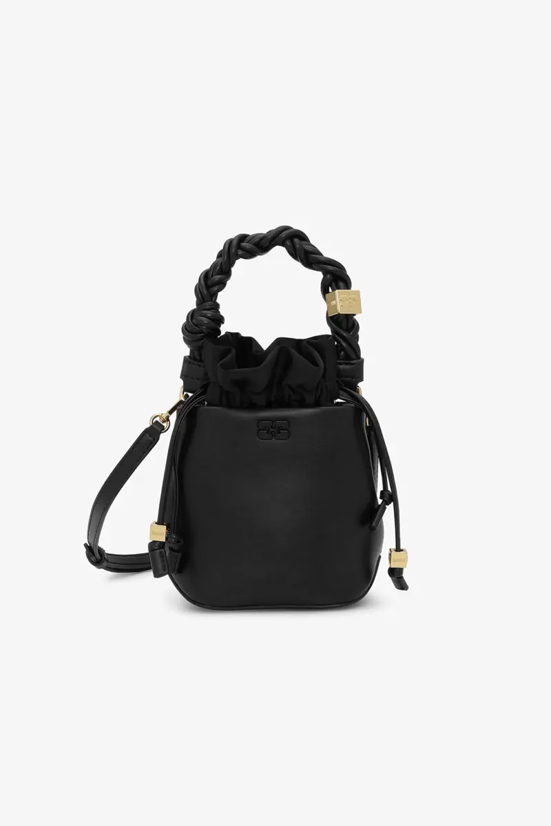 Svart Mini GANNI Bou Bucket Bag