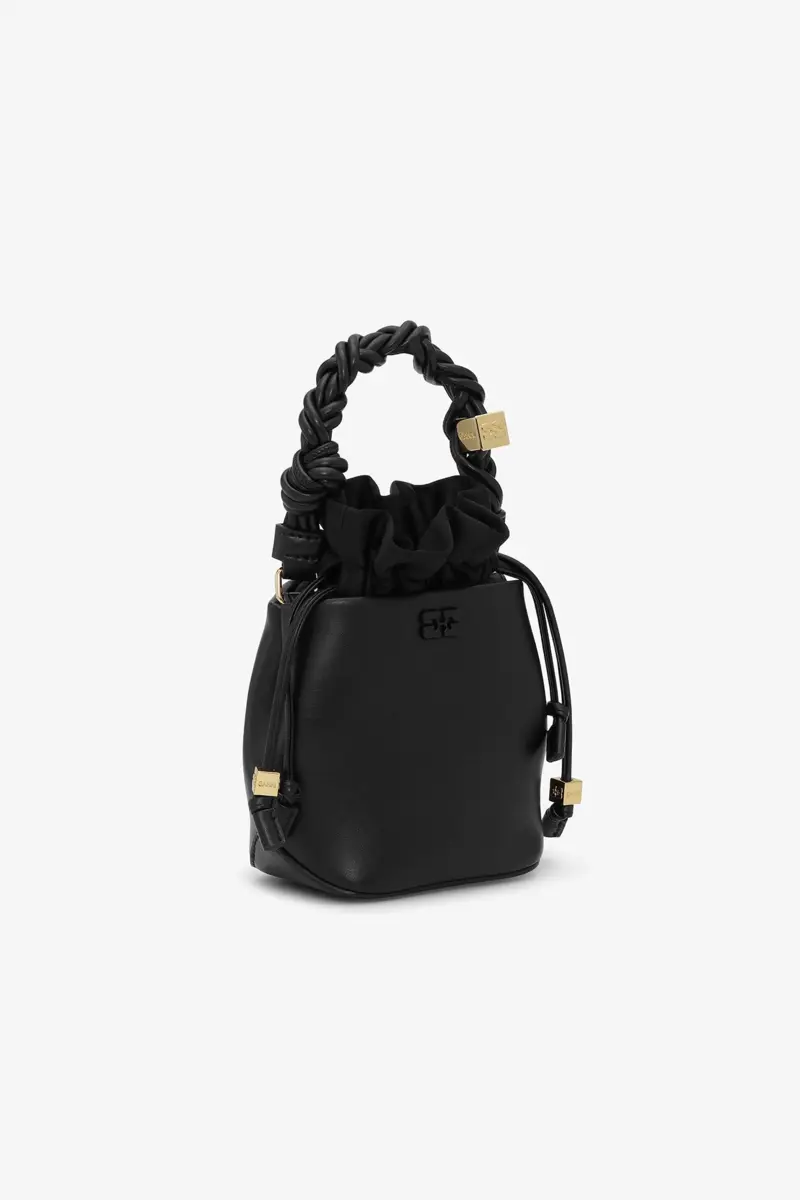 Svart Mini GANNI Bou Bucket Bag
