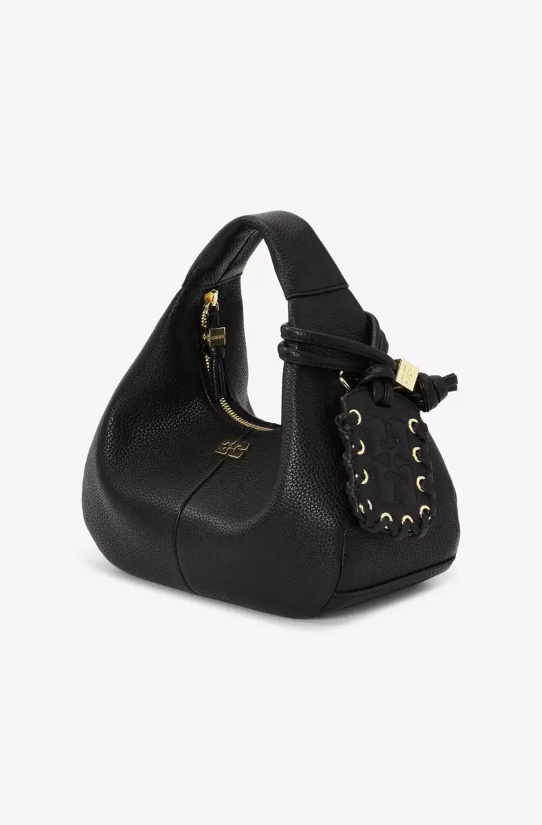 Svart mini hobo-väska