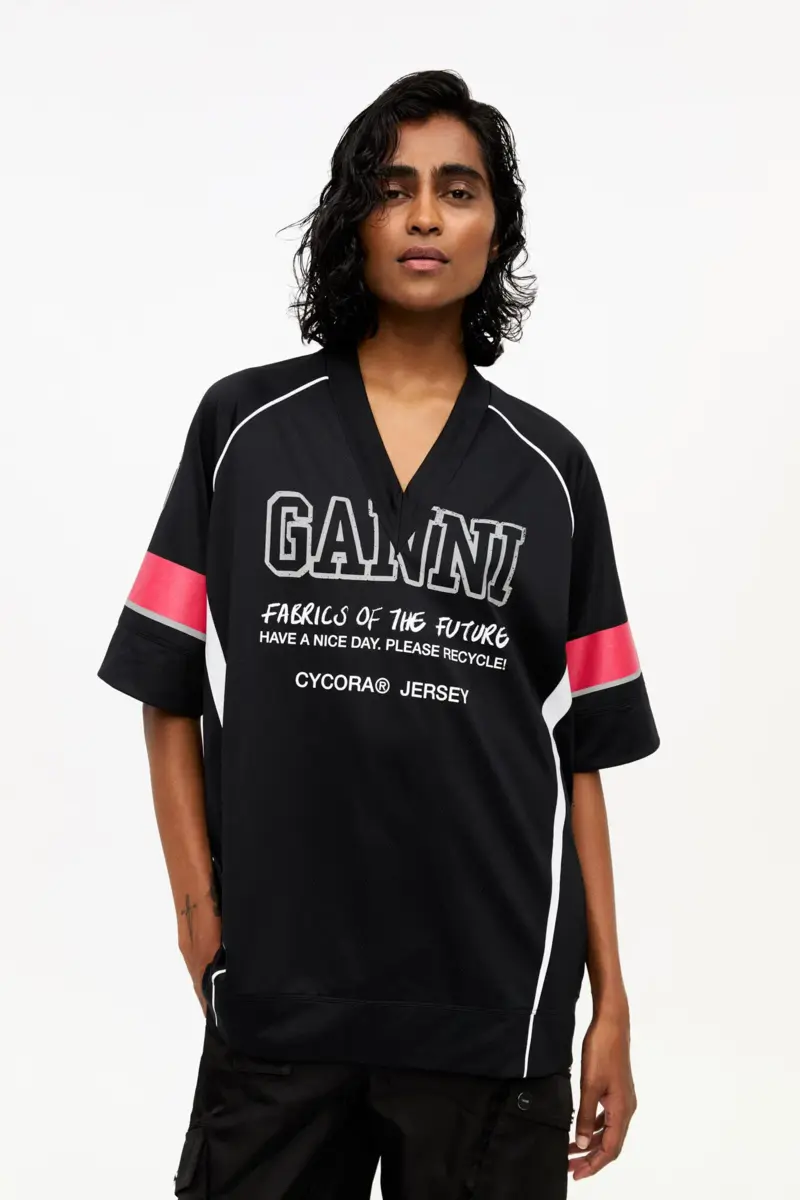 Svart oversized T-shirt i mesh