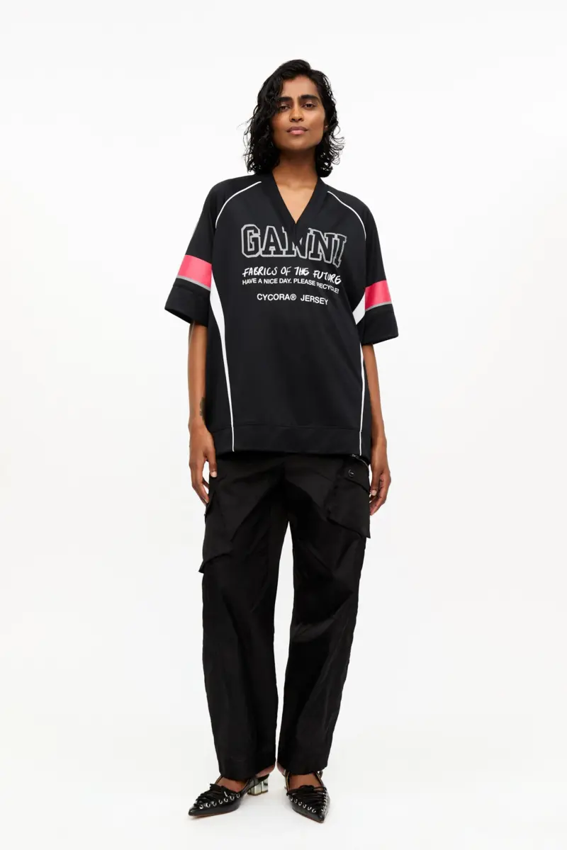 Svart oversized T-shirt i mesh