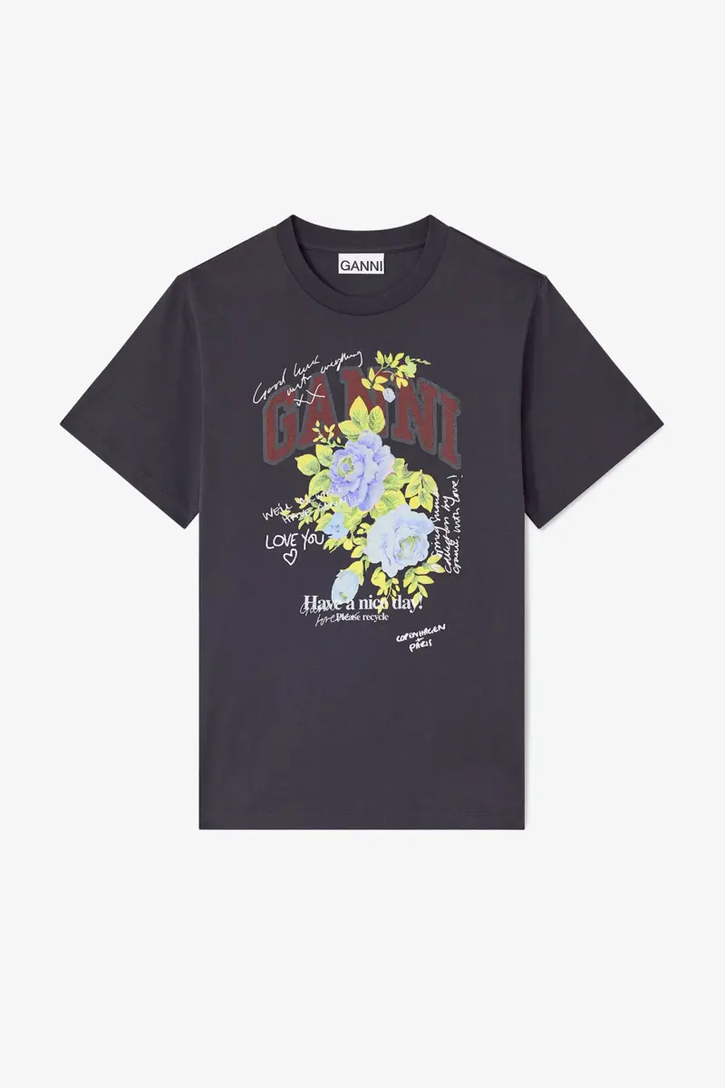 Svart Rose-T-shirt Svart Rose-T-shirt