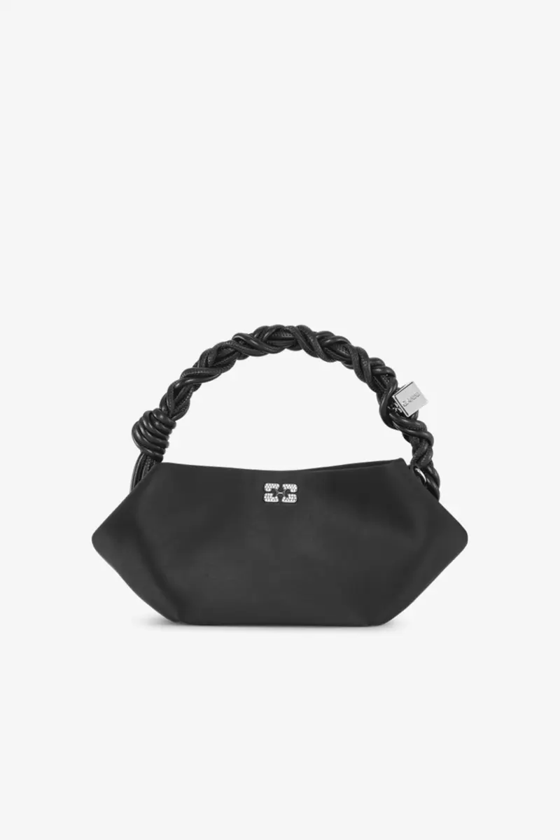 Svart satin Mini GANNI Bou-väska