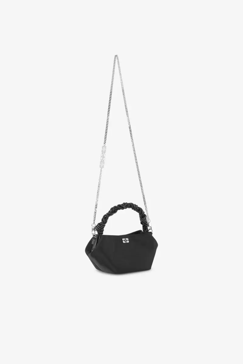 Svart satin Mini GANNI Bou-väska