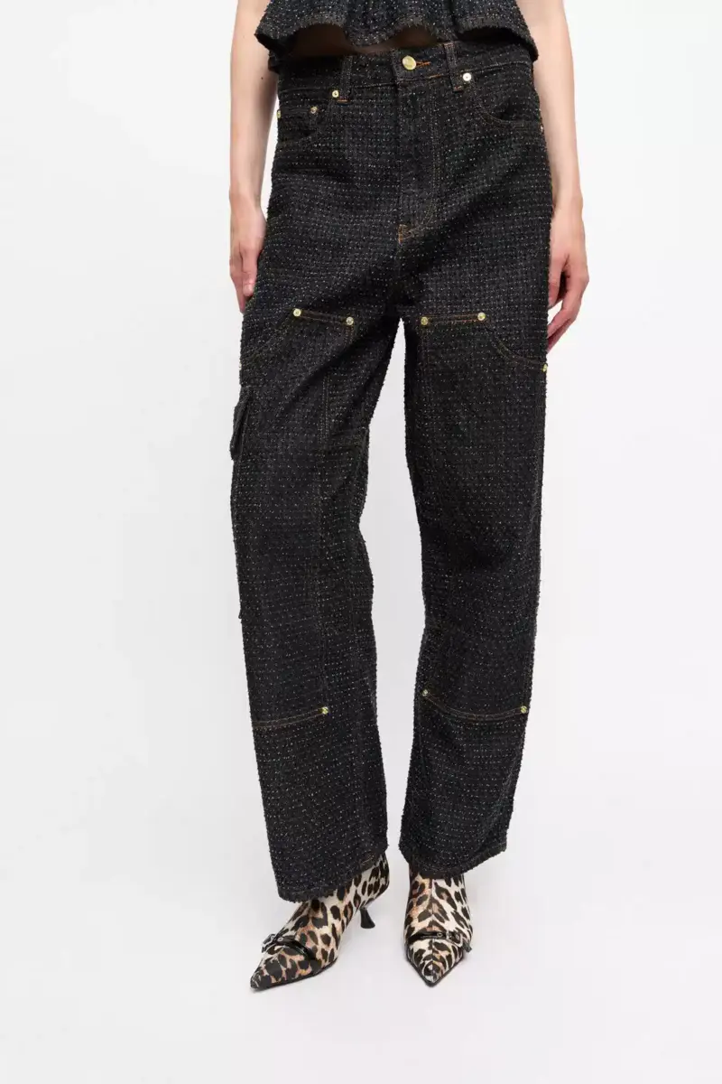 Svart texturerad Carpenter-jeans