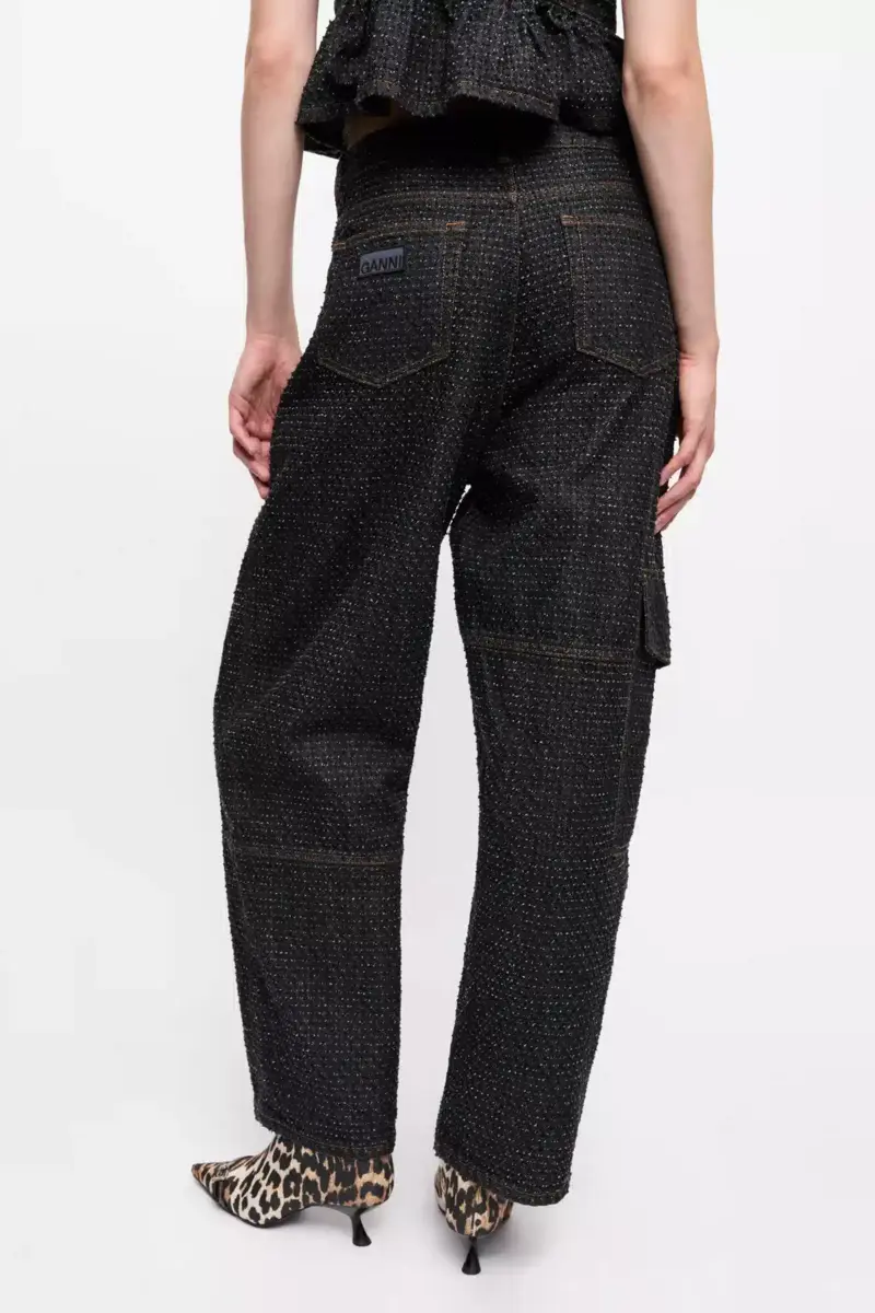 Svart texturerad Carpenter-jeans Svart texturerad Carpenter-jeans
