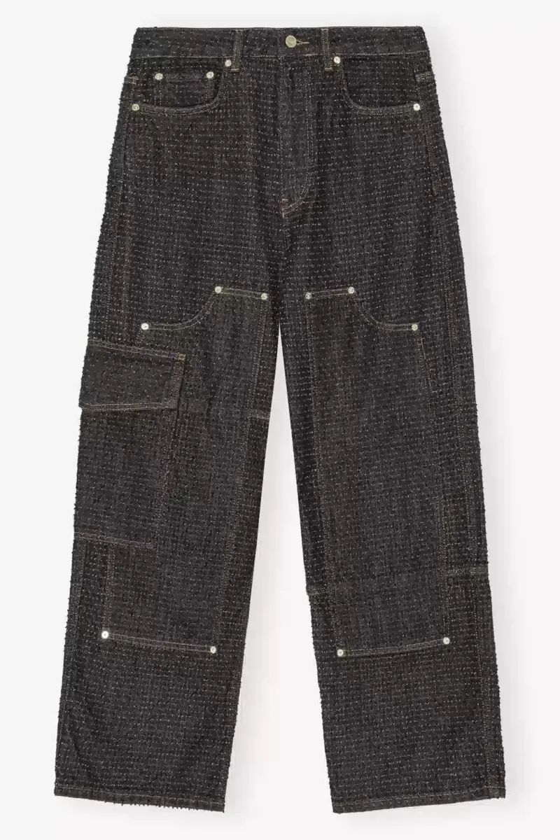 Svart texturerad Carpenter-jeans Svart texturerad Carpenter-jeans