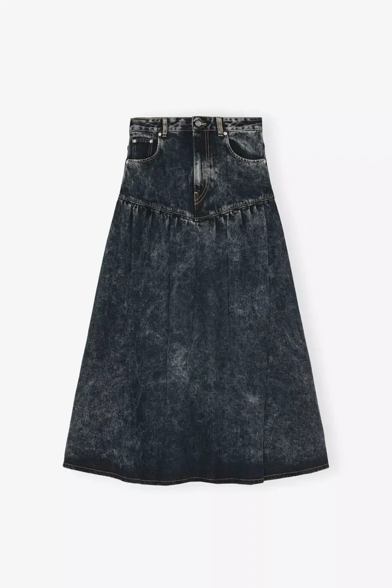 Svart tvättad denimkjol