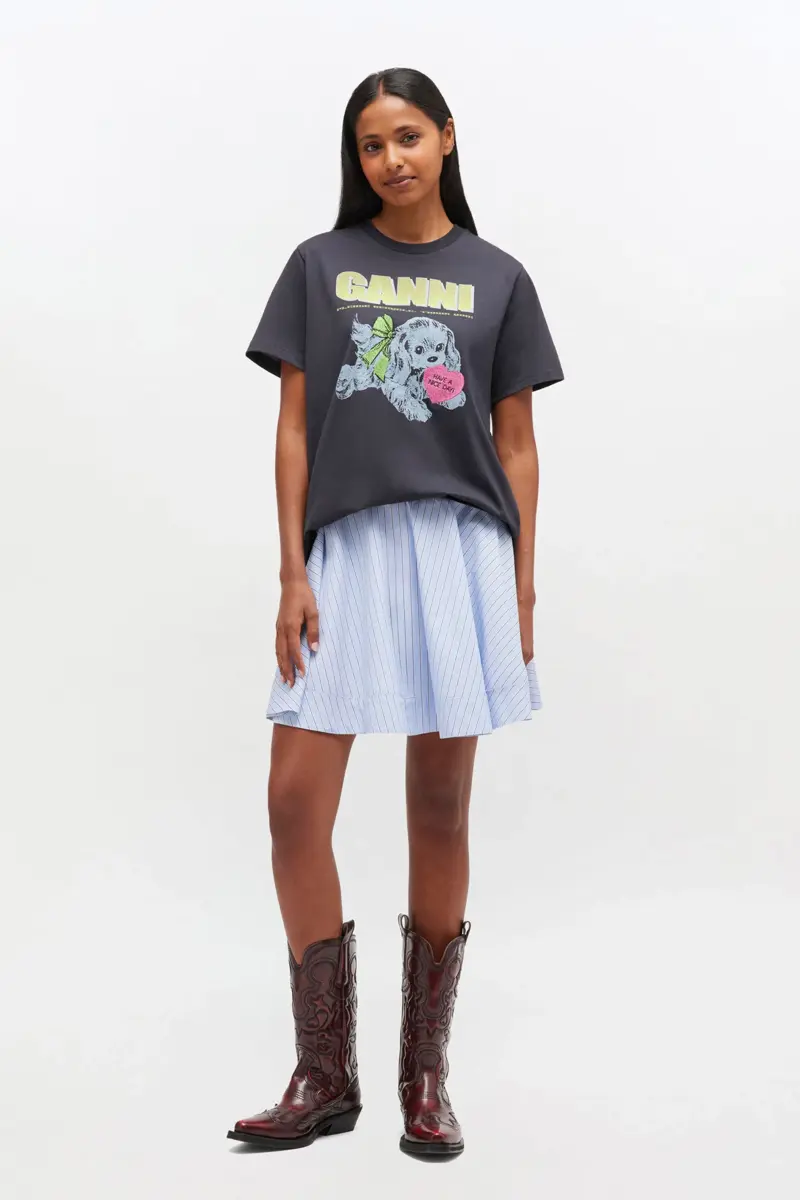 Svart valp-T-shirt