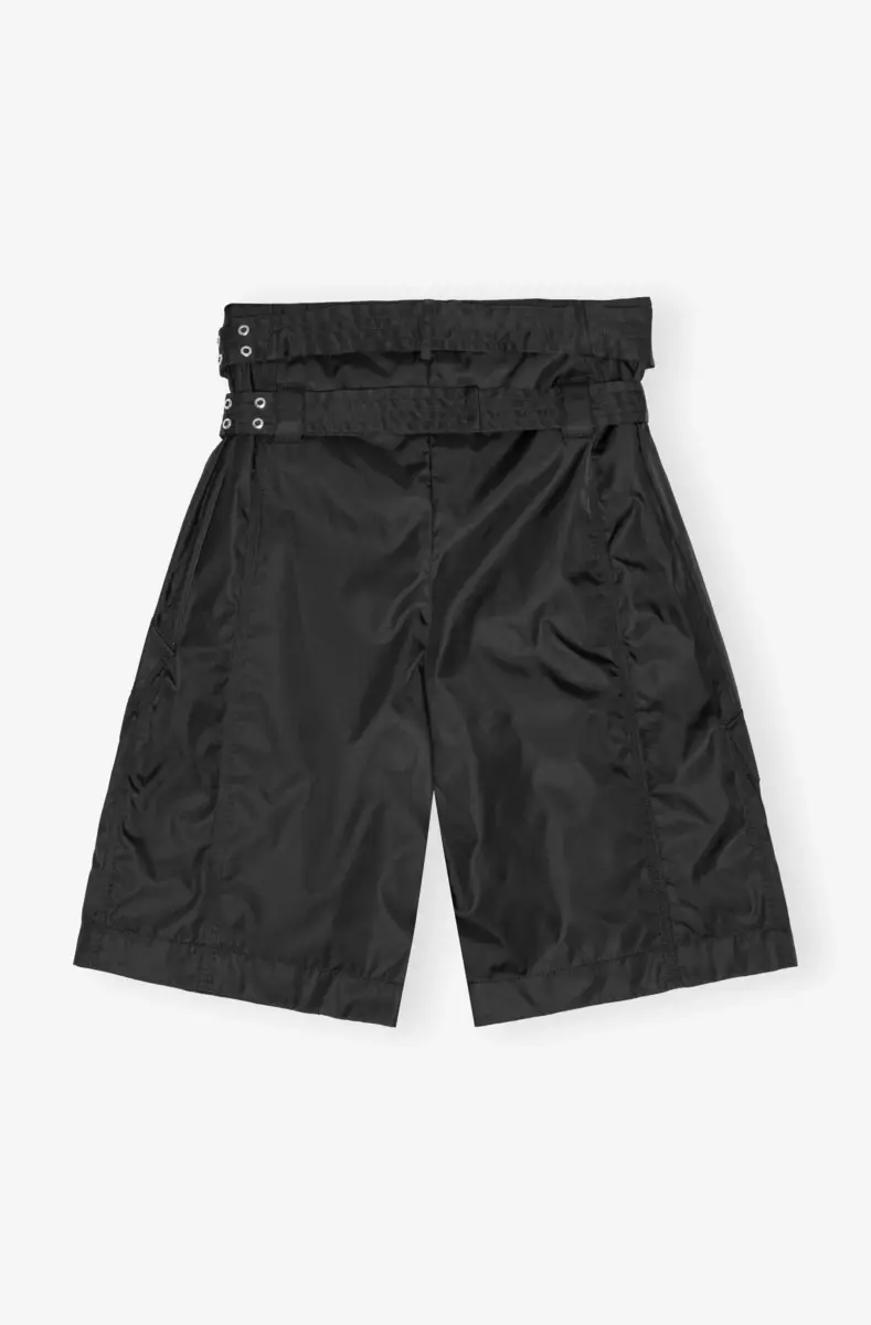 Svarta duchesse nylon shorts med fickor Svarta duchesse nylon shorts med fickor