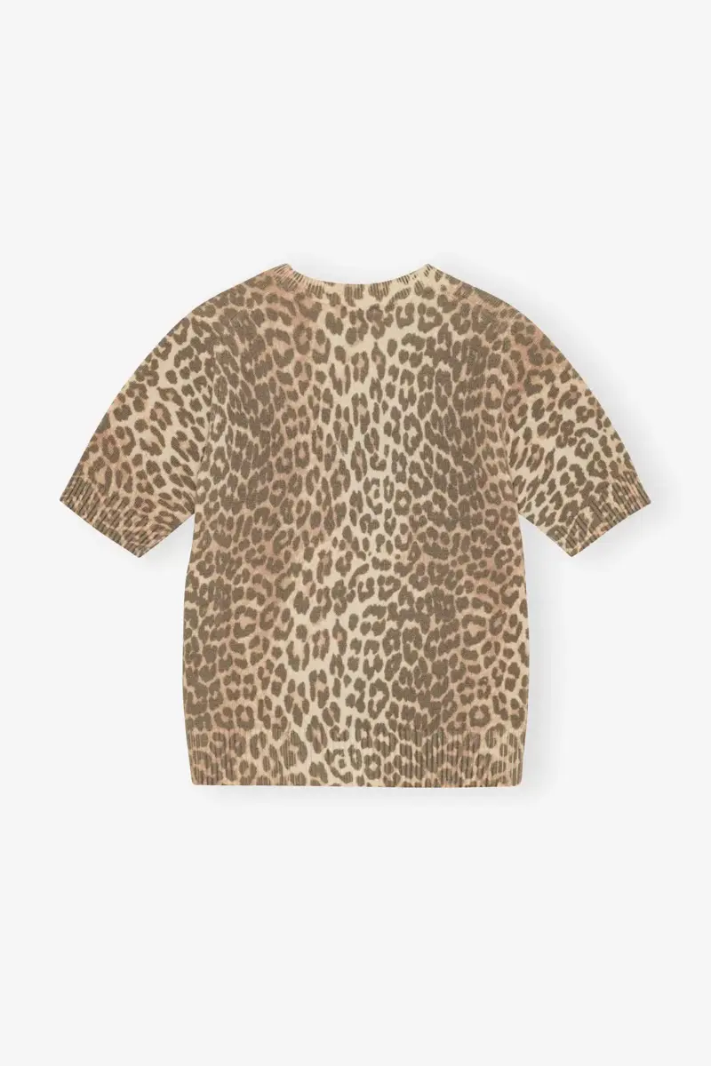 T-shirt i leopardmönster i ullblandning T-shirt i leopardmönster i ullblandning
