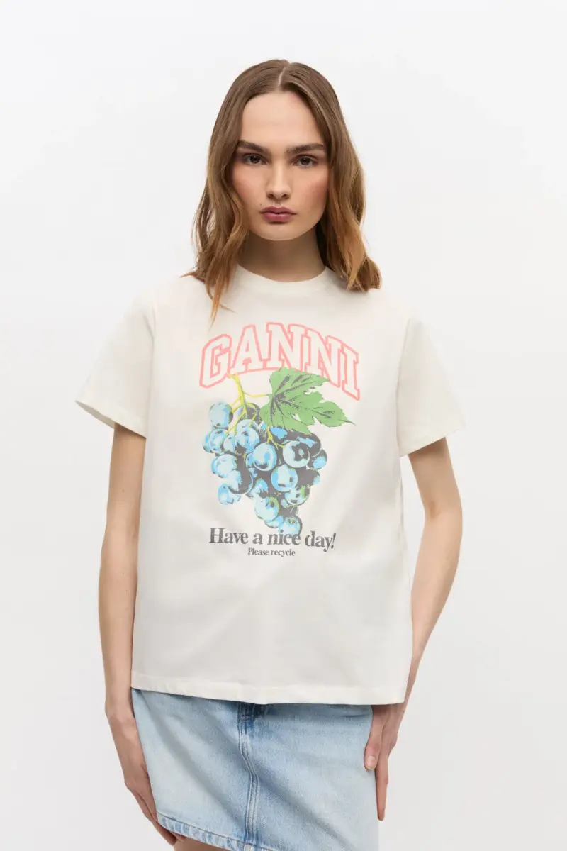 T-shirt med ivory druvtryck